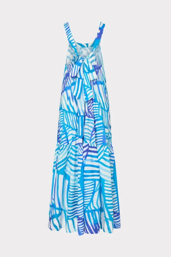 Online MILLY Abstract Blue Tropics Maxi Cover-Up Dress Blue Multi