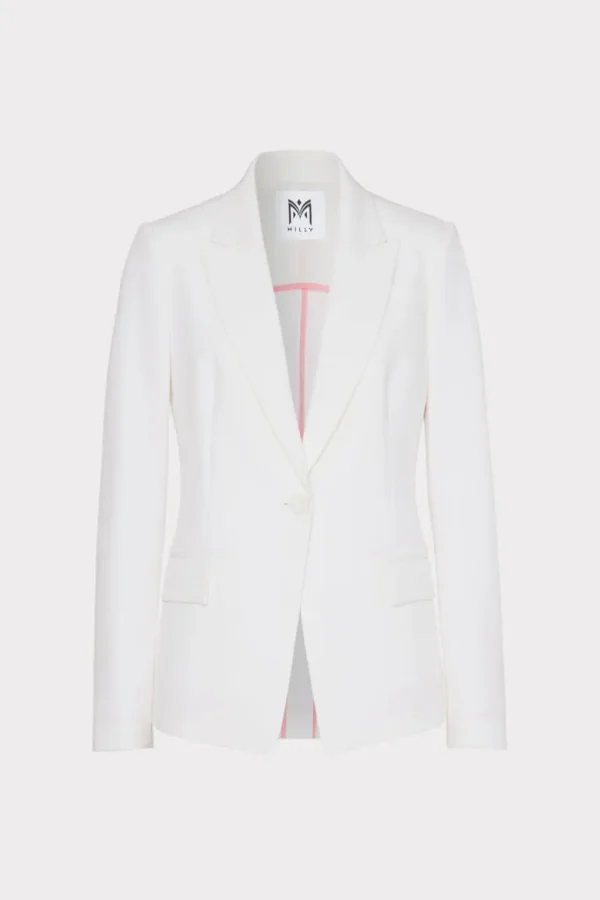 Fashion MILLY Avery Cady Blazer Ecru