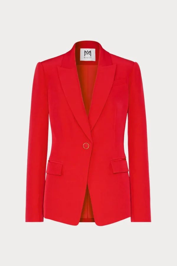 Cheap MILLY Avery Cady Blazer Red