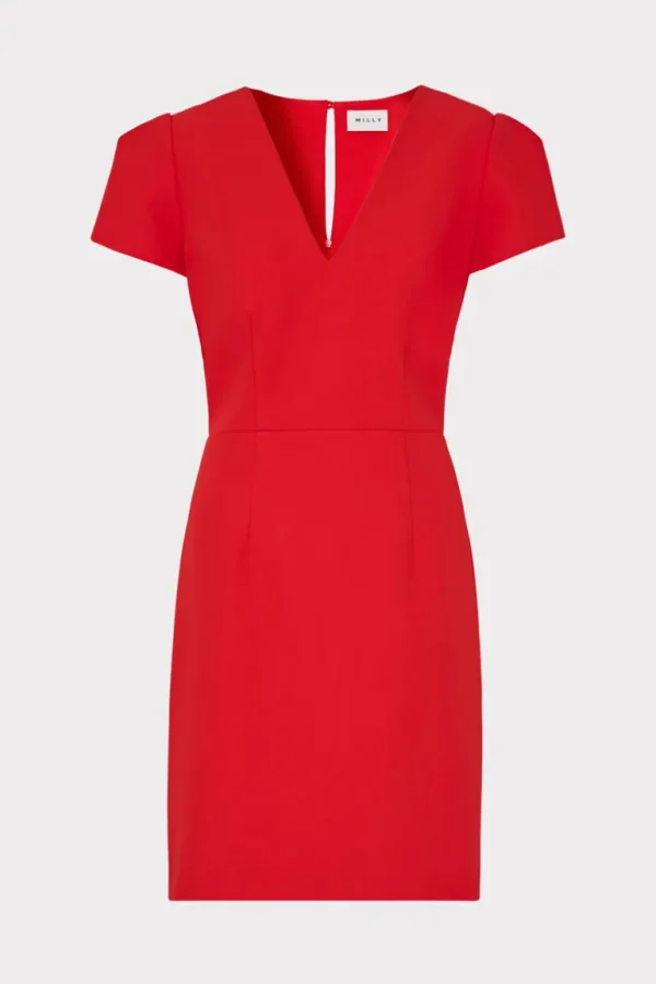 Sale MILLY Cady Atalie Dress Red