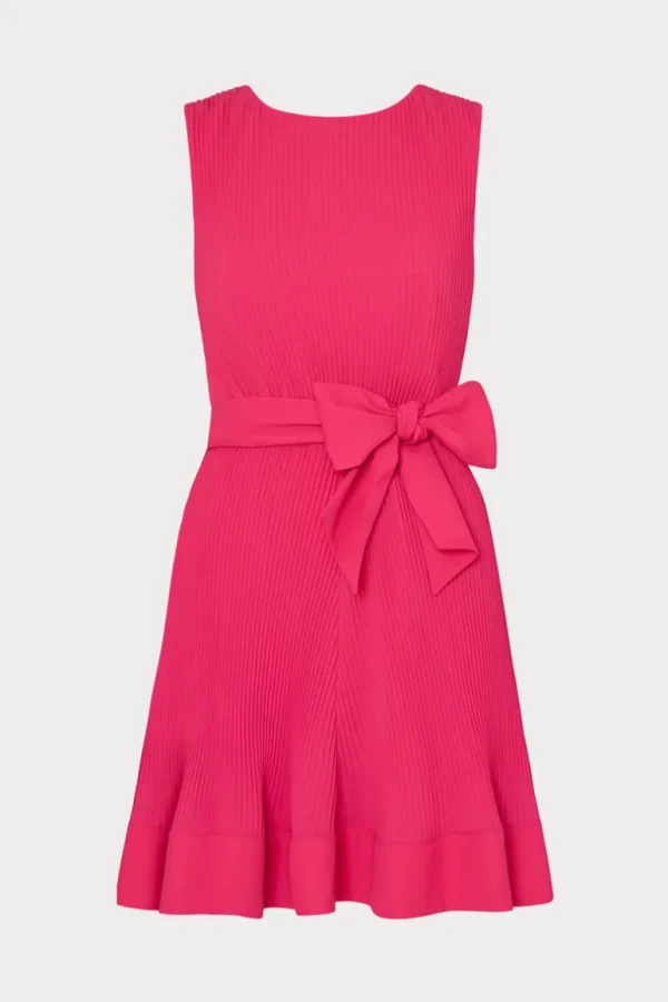 Best Sale MILLY Carreen Pleated Mini Dress Milly Pink