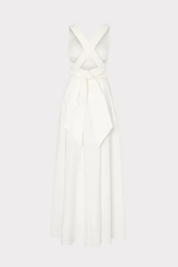 Store MILLY Catarina Poplin Maxi Dress White