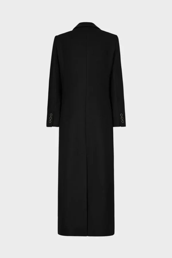 New MILLY Double Breasted Wool Coat Black