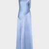 Hot MILLY Eleni Hammered Satin Gown Light Blue