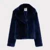 Hot MILLY Faye Faux Fur Coat Navy