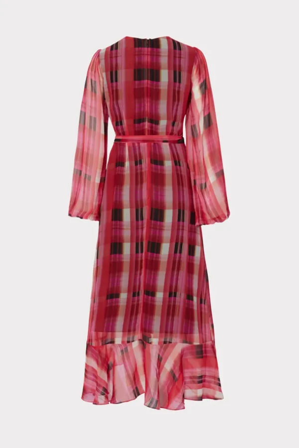 Best MILLY Halley Prep Plaid Dress Red Multi