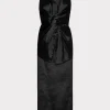 Best Sale MILLY Harlow Bow Taffeta Strapless Dress Black