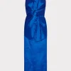 Store MILLY Harlow Bow Taffeta Strapless Dress Blue