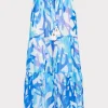 Fashion MILLY Jem Under The Sea Tiered Chiffon Skirt Blue Multi