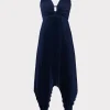 Flash Sale MILLY Joanna Pleated Satin Dress Navy