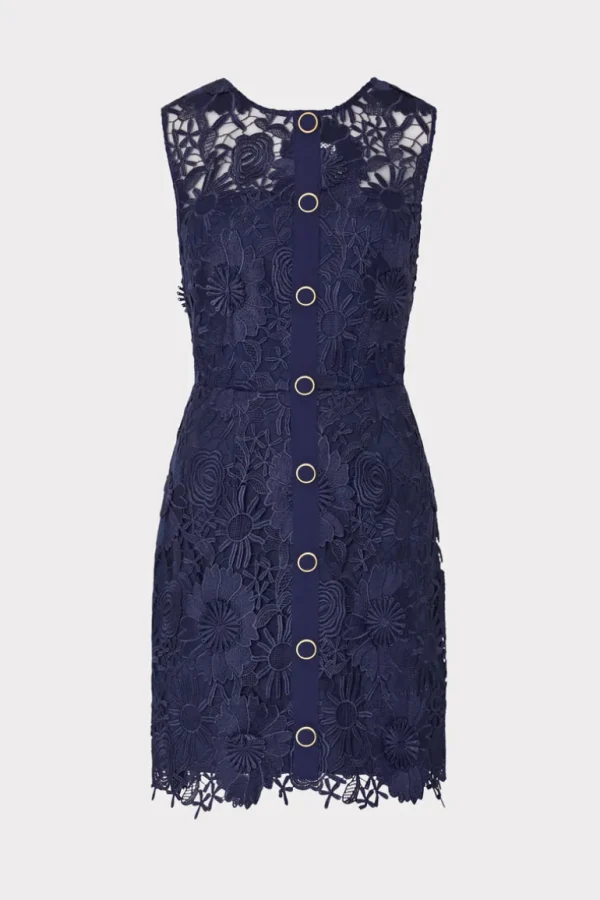 Fashion MILLY Judy Lace Mini Dress Navy