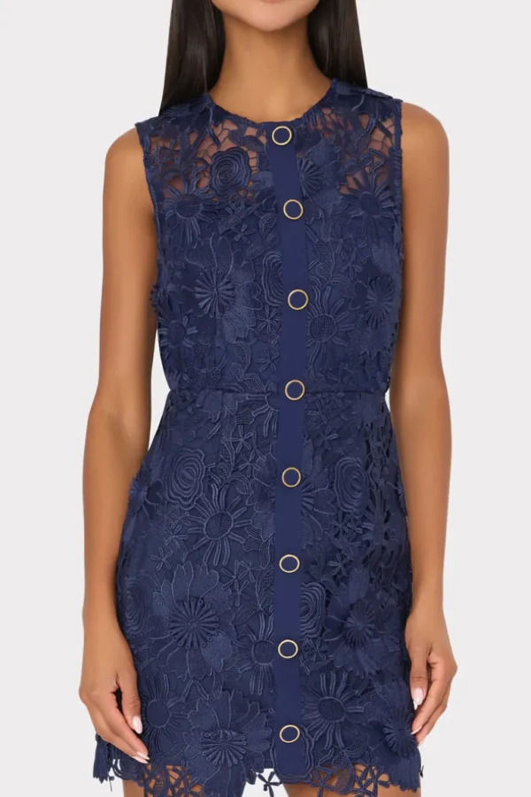 Fashion MILLY Judy Lace Mini Dress Navy