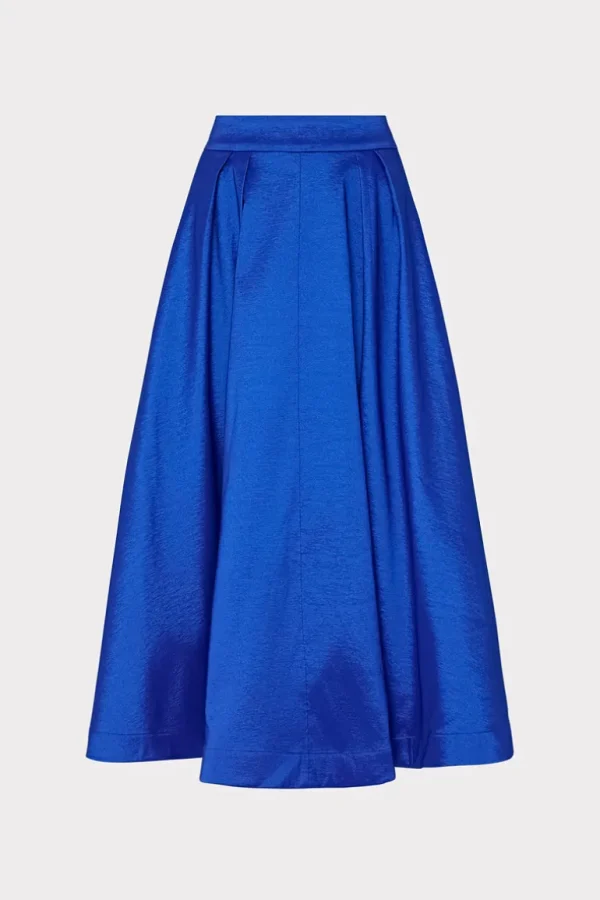 Cheap MILLY Juliet Taffeta Midi Skirt Blue