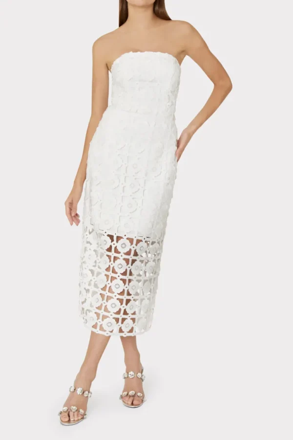 Hot MILLY Kait Tile Lace Dress White