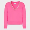 Flash Sale MILLY Kalia Crystal V-Neck Sweater Milly Pink