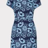 Online MILLY Kyla Two Tone Floral Lace Mini Dress Blue/Navy