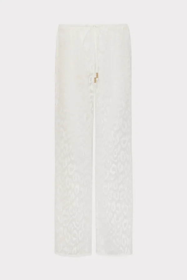 New MILLY Leopard Jacquard Track Pant White