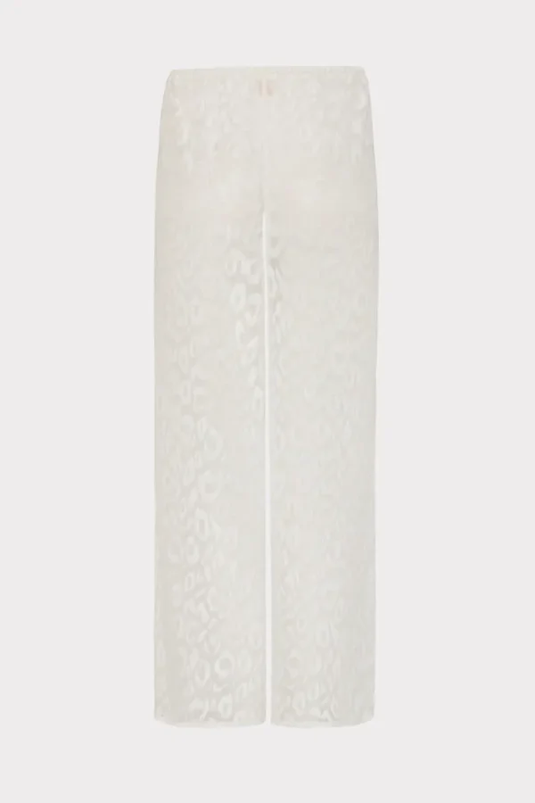 New MILLY Leopard Jacquard Track Pant White