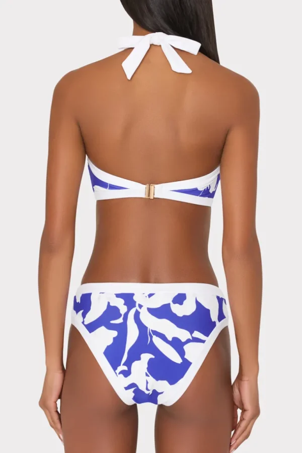 Outlet MILLY Lily Silhouette Bikini Bottom Blue/Ecru