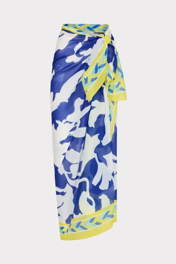 Flash Sale MILLY Lily Silhouette Sarong Blue/Ecru