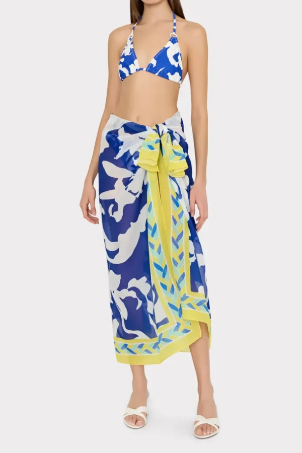 Flash Sale MILLY Lily Silhouette Sarong Blue/Ecru