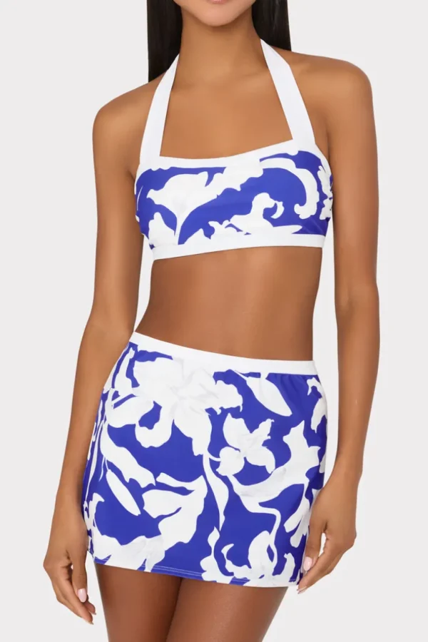 Best Sale MILLY Lily Silhouette Swim Skirt Blue/Ecru