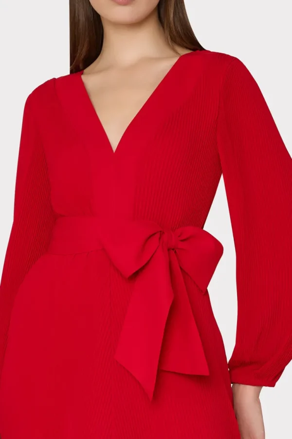 Flash Sale MILLY Liv Pleated Dress Really Red
