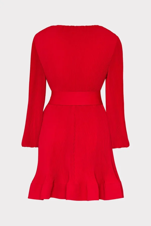 Flash Sale MILLY Liv Pleated Dress Really Red