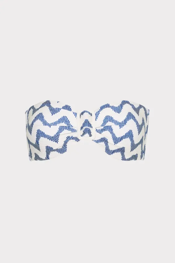 Discount MILLY Margot Barcelona Chevron Bandeau Top White/Blue