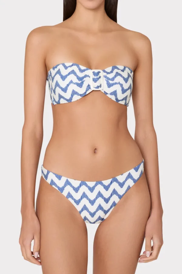 Discount MILLY Margot Barcelona Chevron Bandeau Top White/Blue