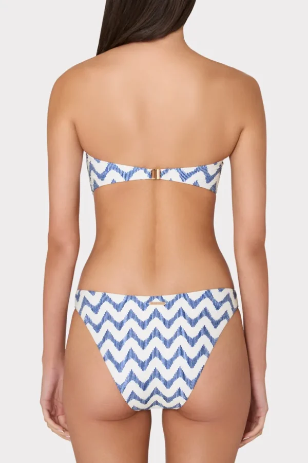 Discount MILLY Margot Barcelona Chevron Bandeau Top White/Blue