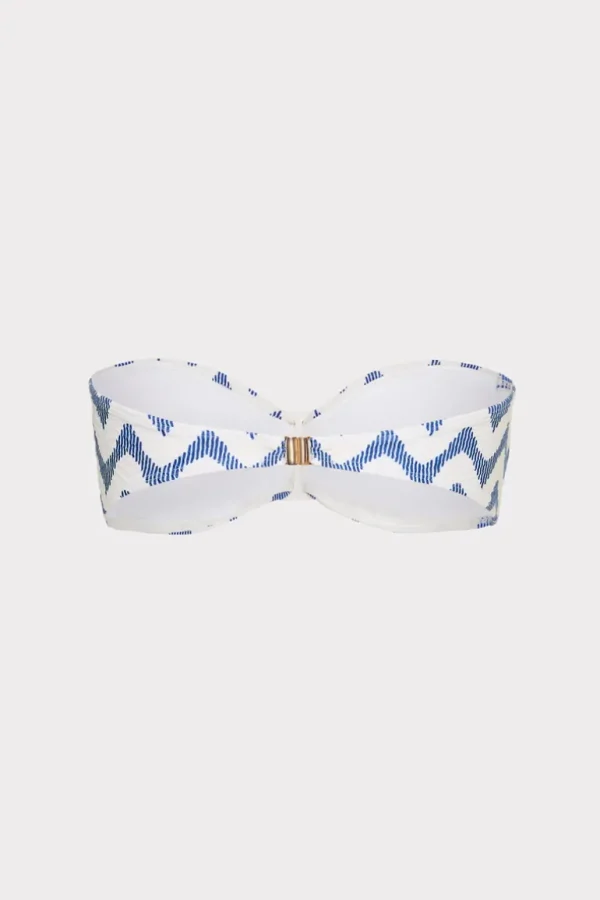 Discount MILLY Margot Barcelona Chevron Bandeau Top White/Blue