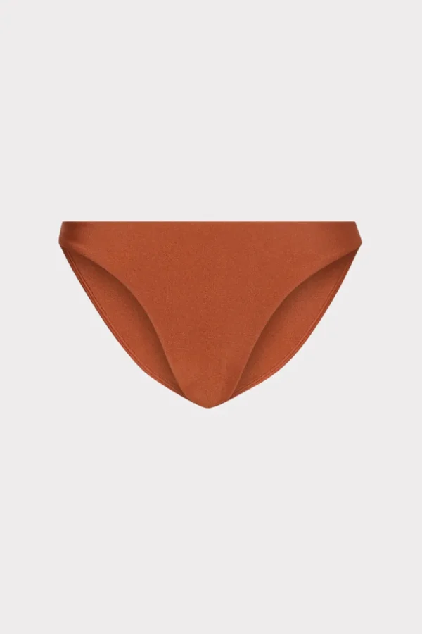 Cheap MILLY Margot Gloss Bikini Bottom Copper