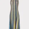 New MILLY Stripe Halter Knit Midi Dress Multi