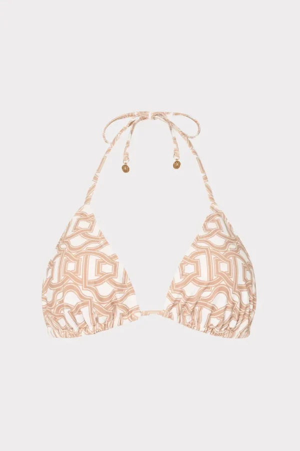 Hot MILLY Nautical Chain Triangle Bikini Top Tan/White