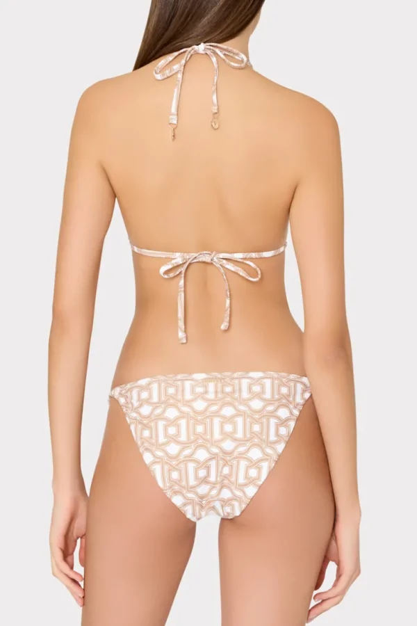 Fashion MILLY Nautical Chain Triangle Bikini Bottom Tan/White