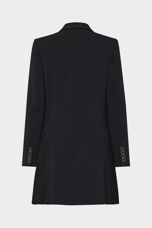 Best MILLY Noora Pleated Blazer Dress Black