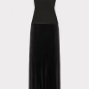 Discount MILLY Novalee Strapless Pleated Maxi Dress Black