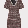 Discount MILLY Nyah Tweed Crystal Embellished Mini Dress Scarlet Multi