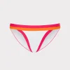 Cheap MILLY Positano Color Block Bikini Bottom Pink Multi