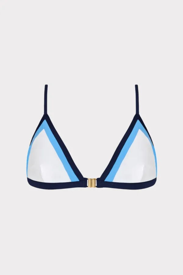 Shop MILLY Positano Color Block Bikini Top Navy Multi