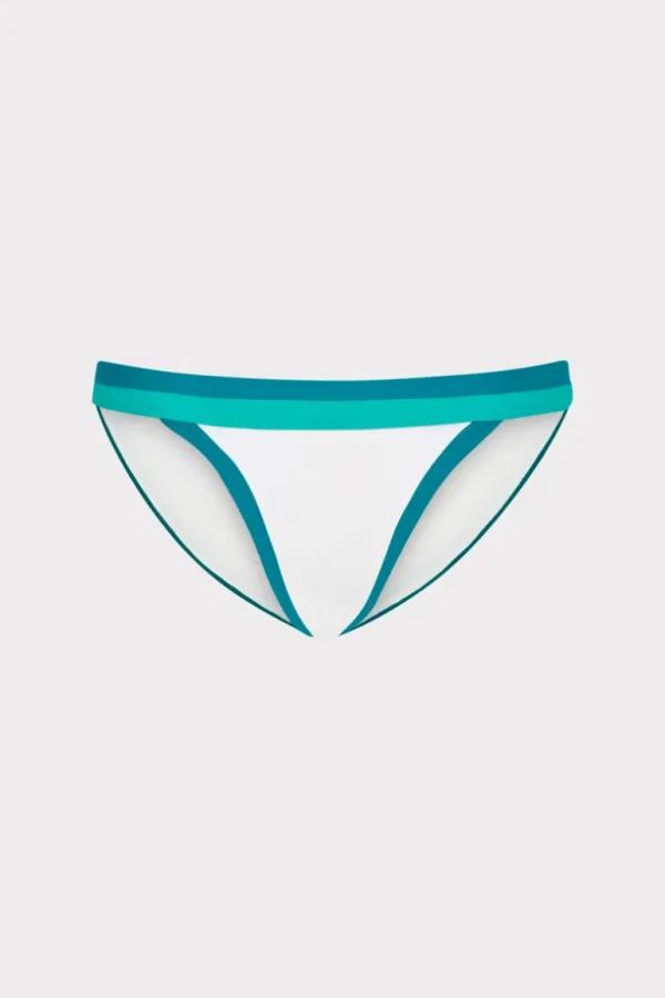 Shop MILLY Positano Color Block Bikini Bottom Sea Green Multi