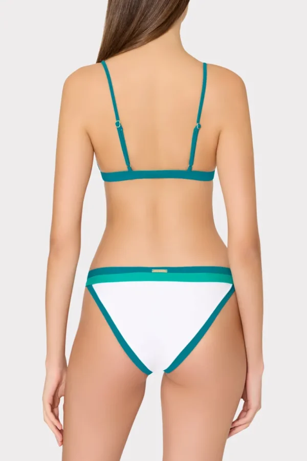 Shop MILLY Positano Color Block Bikini Bottom Sea Green Multi