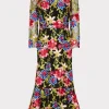 Online MILLY Rosalind Floral Embroidery Dress Red Multi