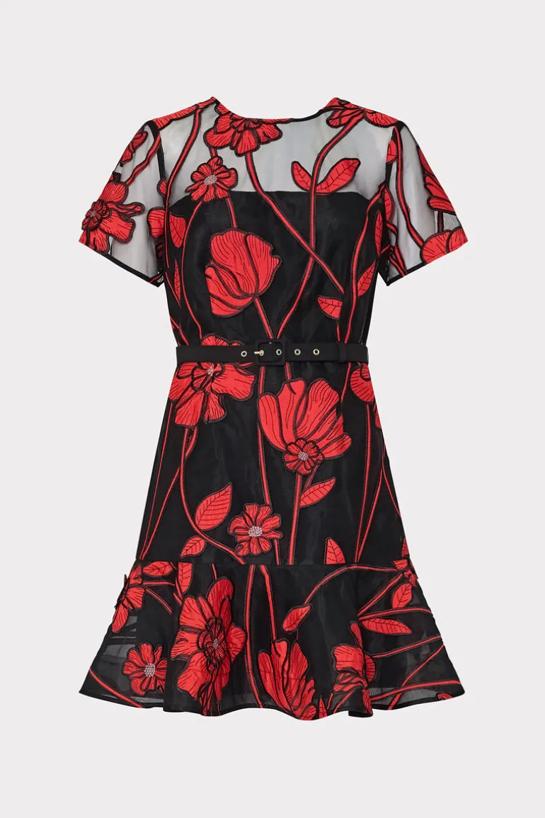 rosie_grand_fleur_embroid_0.webp Fashion MILLY Rosie Grand Fleur Embroide Dress Red