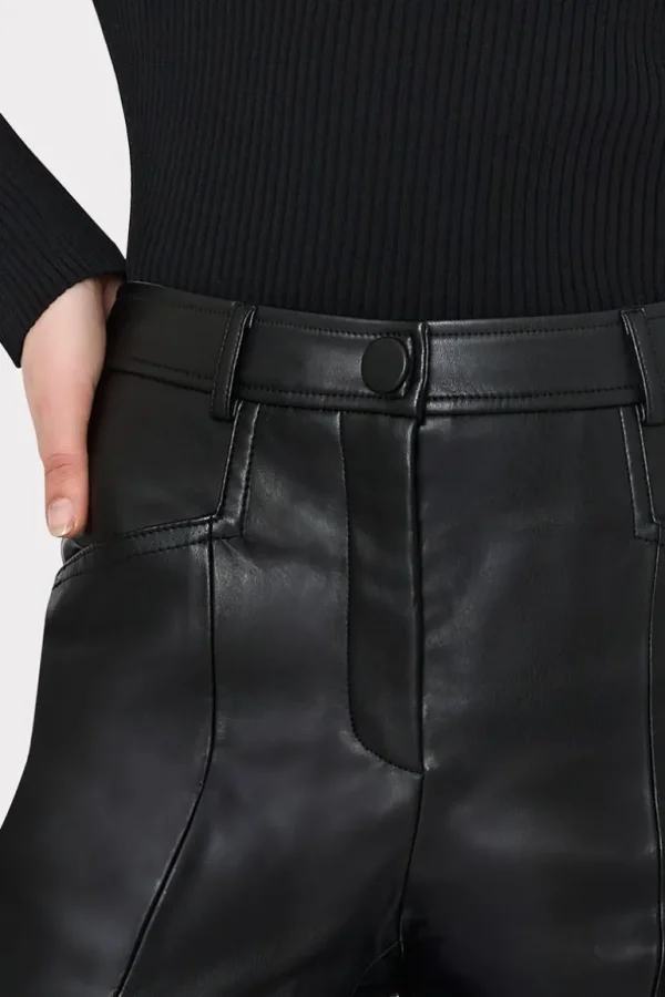 New MILLY Rue Vegan Leather Pants Black