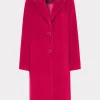 Store MILLY Single Breasted Wool Coat Magenta