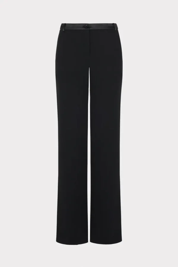 Best MILLY Soren Low-Rise Hammered Satin Pants Black