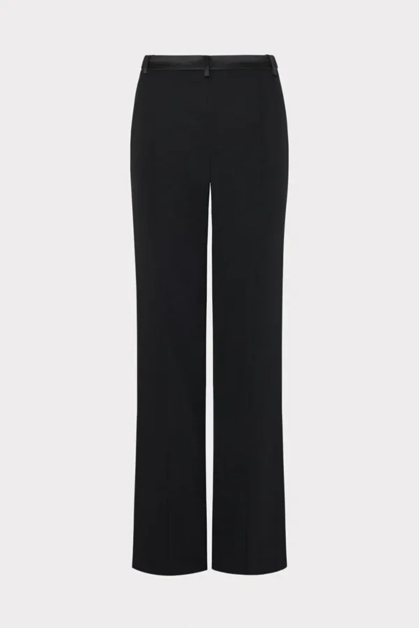 Best MILLY Soren Low-Rise Hammered Satin Pants Black