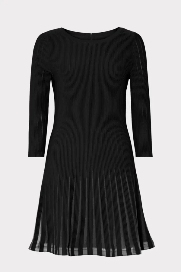 Flash Sale MILLY Tabitha Sheer Godet Mini Dress Black